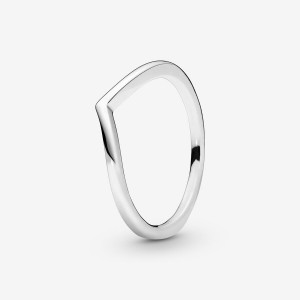 Chevron Rings Pandora Polished Wishbone Heart & Promise Rings | 823-TKJEZH