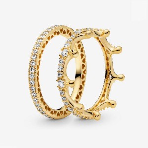 Gold Plated Pandora Ring Sets | 713-NLXVSD