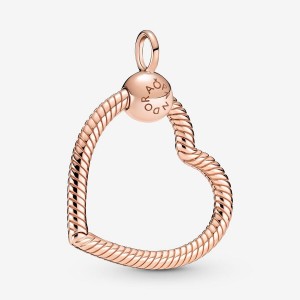 Rose Gold Plated Pandora Moments Heart Charm Holders | 194-OUTIKY