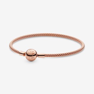 Rose Gold Plated Pandora Moments Mesh Charm Holders | 316-VPZLAW