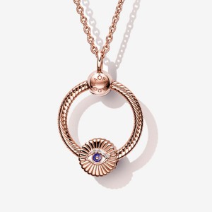 Rose Gold Plated Pandora Pendant Necklaces | 230-ULXADQ