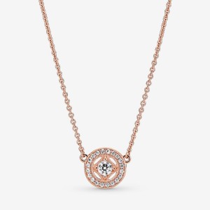 Rose Gold Plated Pandora Vintage Circle Collier Chain Necklaces | 920-LUZDEP