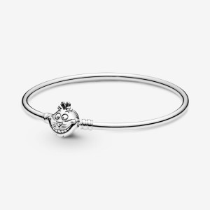 Sterling Silver Pandora Alice in Wonderland Cheshire Cat Clasp Moments Bangle Charm Holders | 624-DZIMYS
