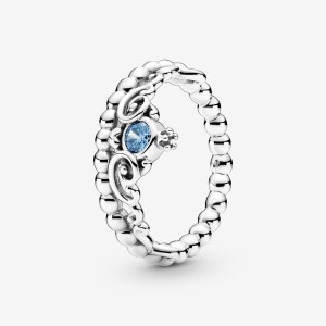 Sterling Silver Pandora Disney Cinderella Blue Tiara Heart & Promise Rings | 058-PSIENJ