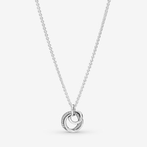 Sterling Silver Pandora Family Always Encircled Pendant Necklaces | 682-TWYRKL