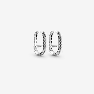 Sterling Silver Pandora Hoop Earrings | 156-YJTZGQ