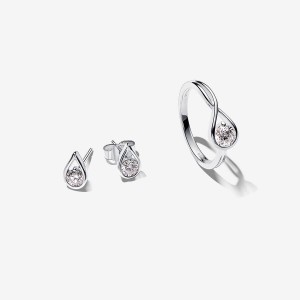 Sterling Silver Pandora Lab-created Diamond Styled Sets | 862-QEMHKA