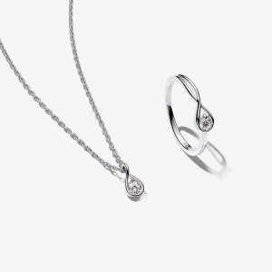Sterling Silver Pandora Lab-created Diamond Styled Sets | 354-YDFHRG