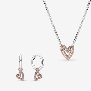 Sterling Silver Pandora Necklace & Earring Sets | 906-QXPNHI