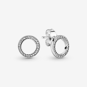 Sterling Silver Pandora Sparkling Circles Stud Earrings | 750-PKJIMW