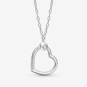 Sterling Silver Pandora Square Sparkle Halo Necklace Chain Necklaces | 901-LUKGPE