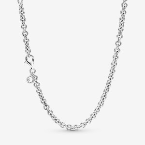 Sterling Silver Pandora Thick Cable Chain Necklaces | 298-WEUAKQ