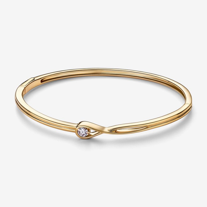 Gold Pandora Brilliance 0.25 ct tw Bangle Bracelets | 941-ZTWQFA