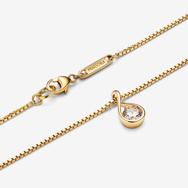 Gold Pandora Brilliance 0.25 ct tw Necklaces | 149-KVETHN