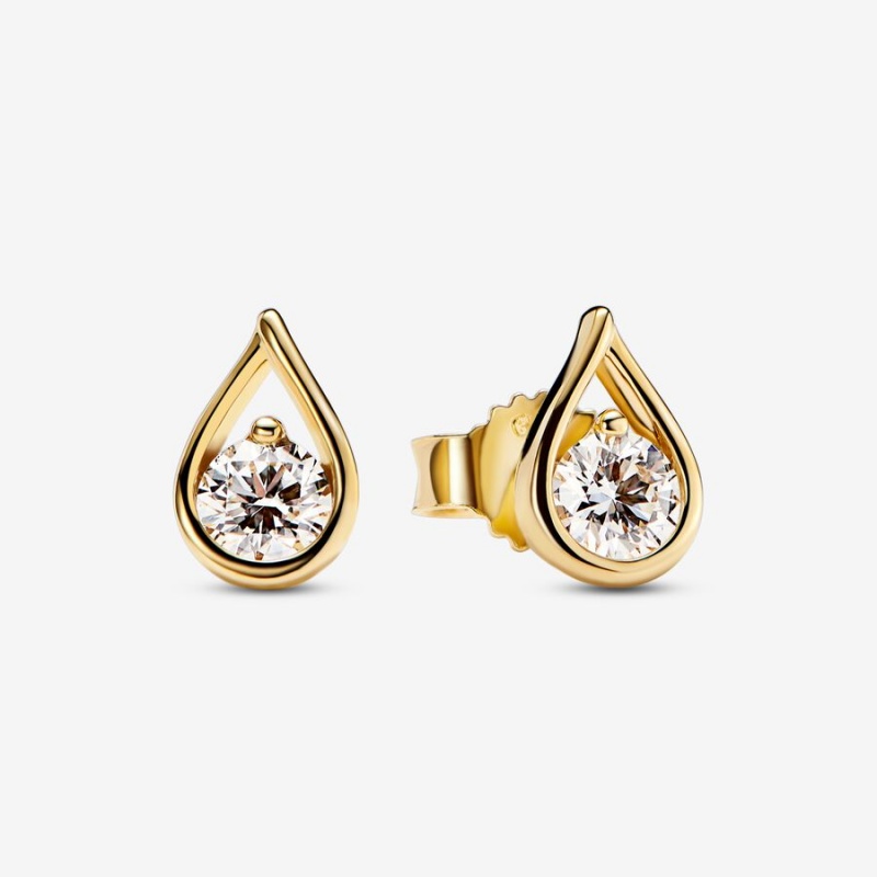Gold Pandora Brilliance 0.50 ct tw Diamonds Earrings | 742-LITQWV