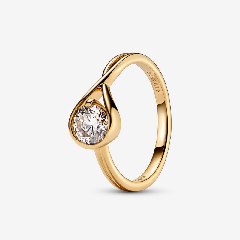 Gold Pandora Brilliance 0.75 ct tw Diamond Rings | 954-OEKMJP