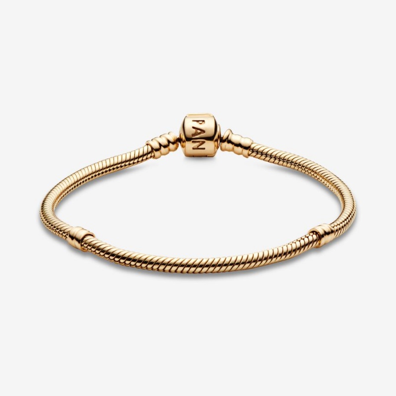 Gold Pandora Moments Snake Chain Bracelets | 582-FBYOLD