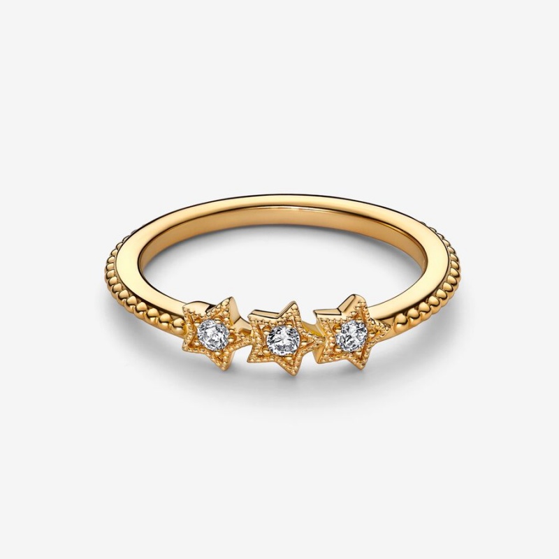 Gold Plated Pandora Celestial Stars Stackable Rings | 765-HXVFBK