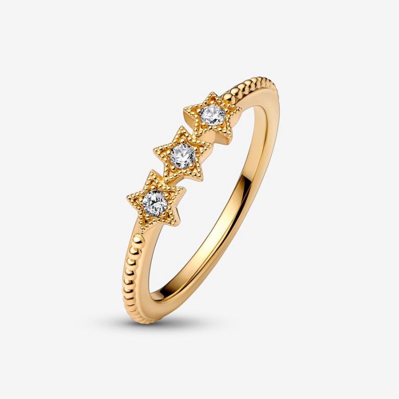 Gold Plated Pandora Celestial Stars Stackable Rings | 765-HXVFBK
