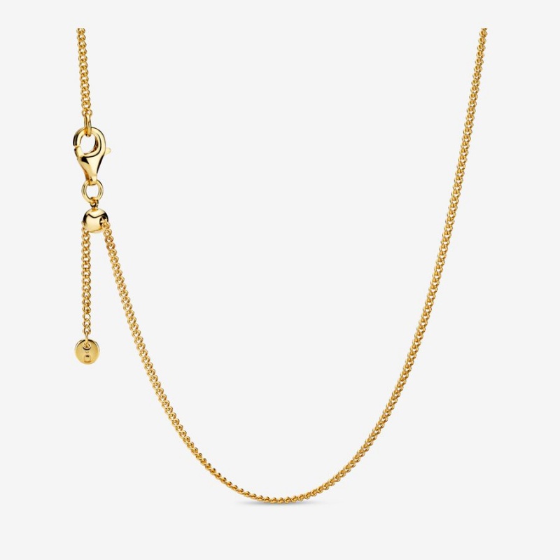 Gold Plated Pandora Curb Charm Pendants | 751-TZUGSD