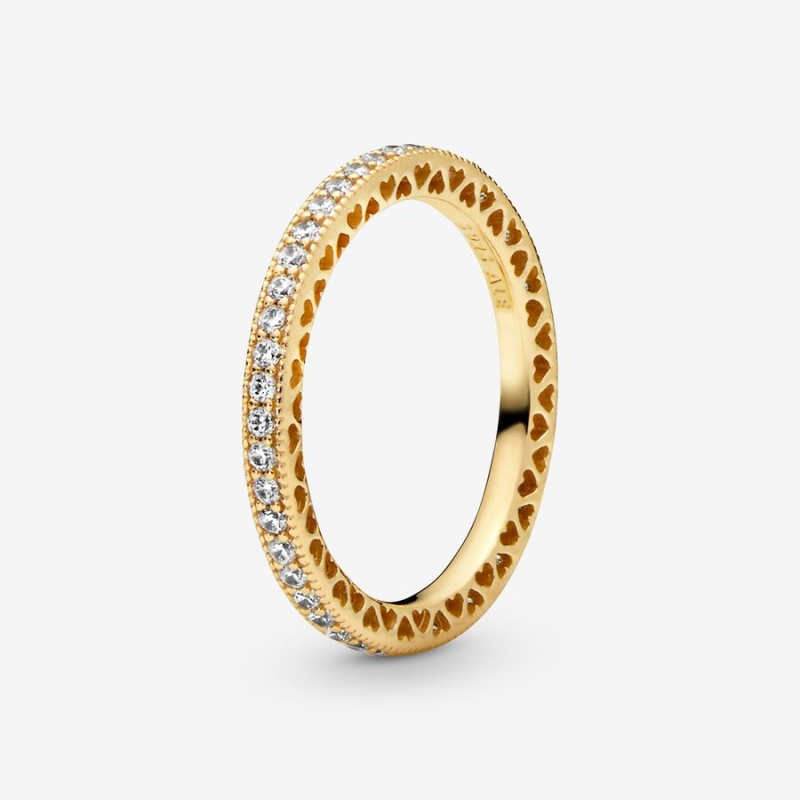 Gold Plated Pandora Elegant Sparkle Ring Sets | 809-HIYGEV
