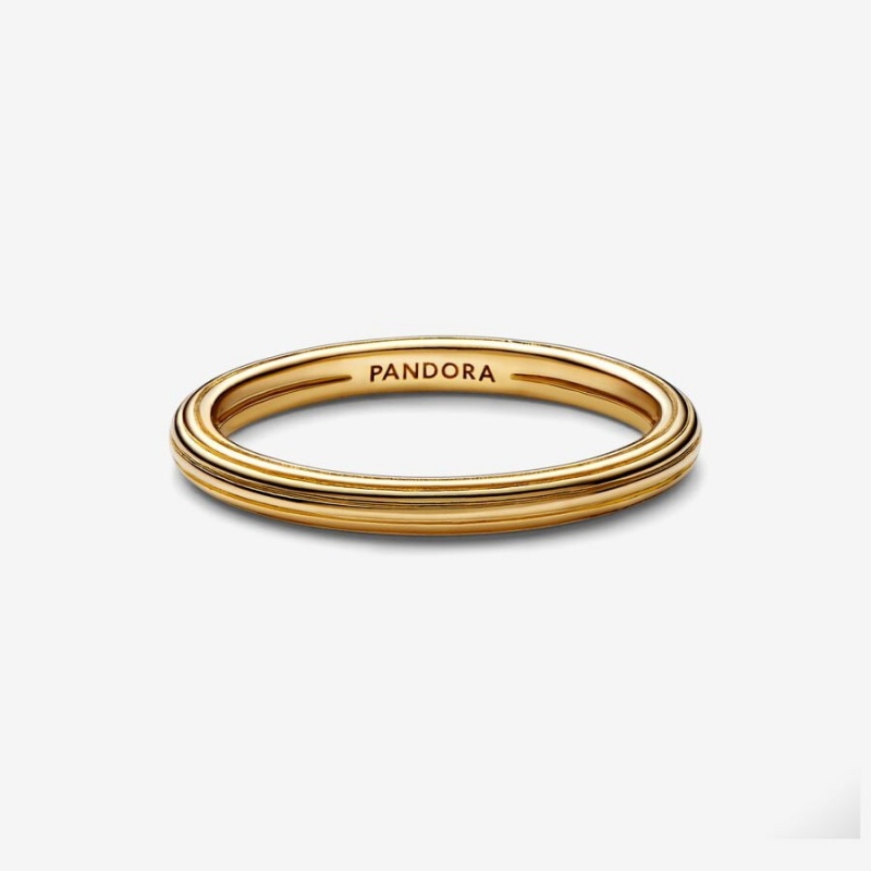 Gold Plated Pandora ME Band Rings | 471-HGFTVR