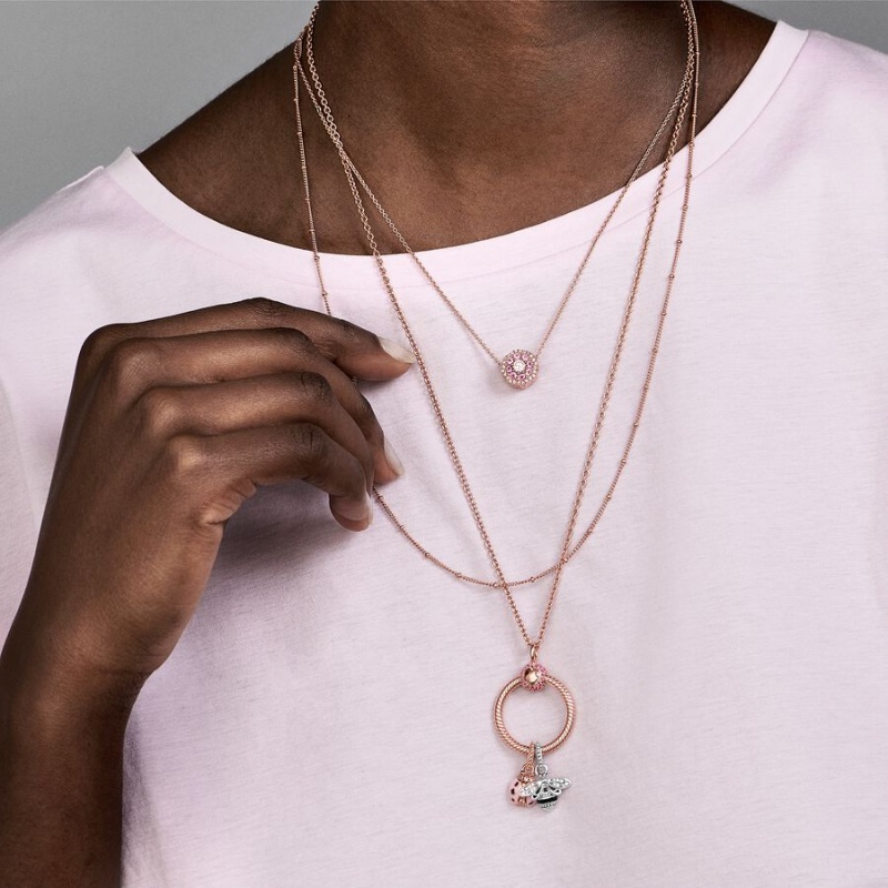 Lucky Jewelry Pandora Pink Ladybird Pendants | 172-FQRNVY