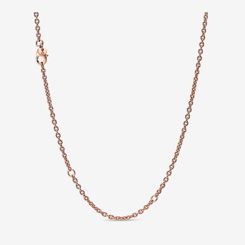 Rose Gold Plated Pandora Cable Chain Necklaces | 630-KBORJW
