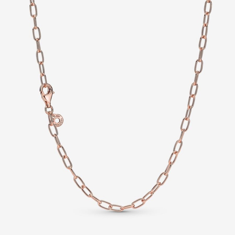 Rose Gold Plated Pandora Link Chain Necklaces | 981-DYCSFA