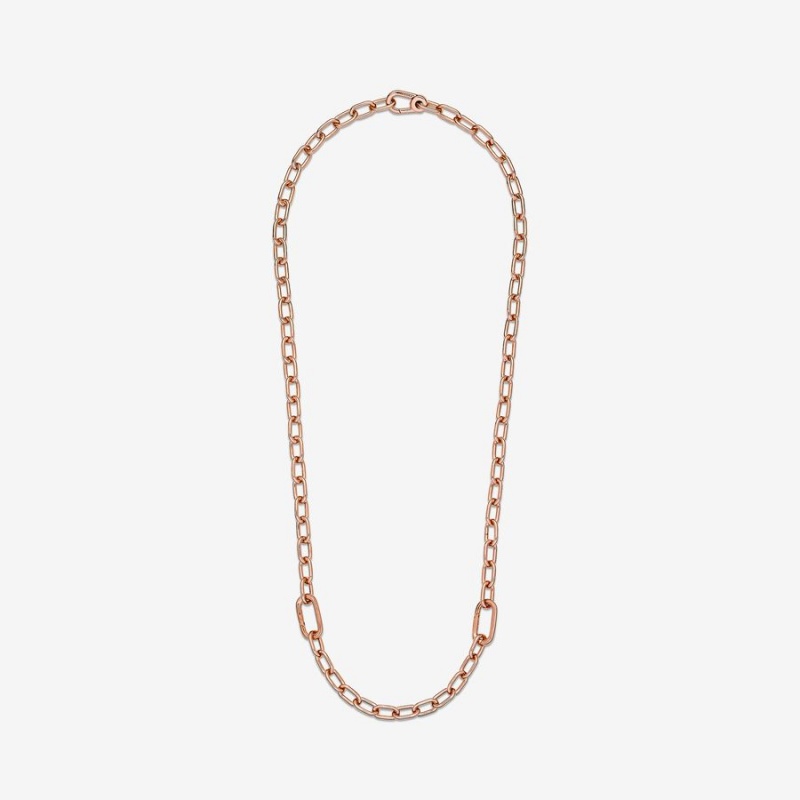 Rose Gold Plated Pandora ME Link Chain Necklaces | 452-XUMITH