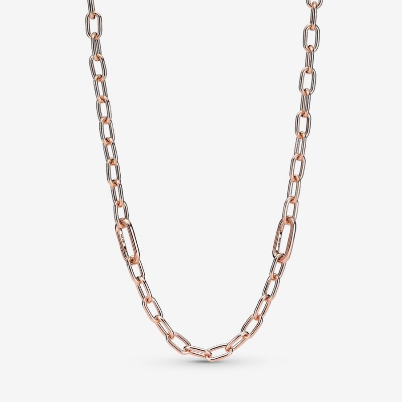 Rose Gold Plated Pandora ME Link Chain Necklaces | 452-XUMITH