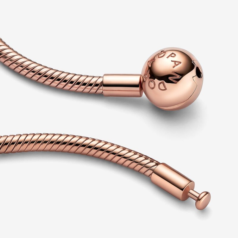 Rose Gold Plated Pandora Moments Snake Chain Necklaces | 183-EUXQVI