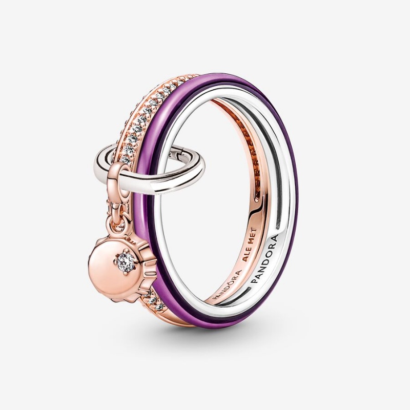 Rose Gold Plated Pandora Ring Sets | 053-QLBAIT