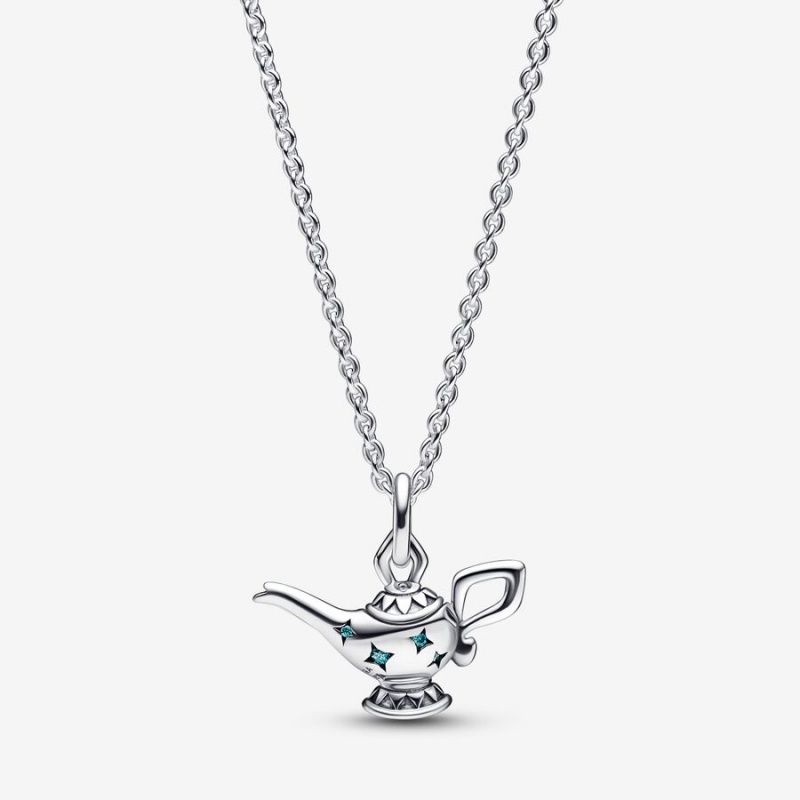 Sterling Silver Pandora Aladdin Magic Lamp Collier Chain Necklaces | 827-GWZMPY