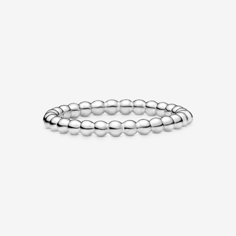 Sterling Silver Pandora Beaded Band Rings | 294-AGUSLT