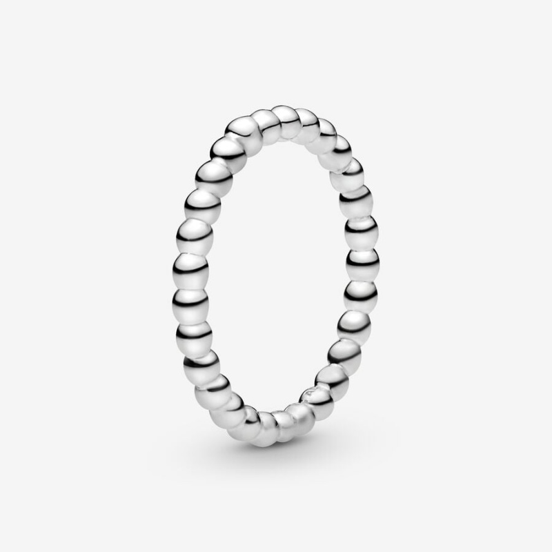 Sterling Silver Pandora Beaded Band Rings | 294-AGUSLT