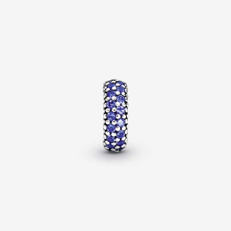 Sterling Silver Pandora Blue Sparkle Spacer Spacer Charms | 145-TOFHKP