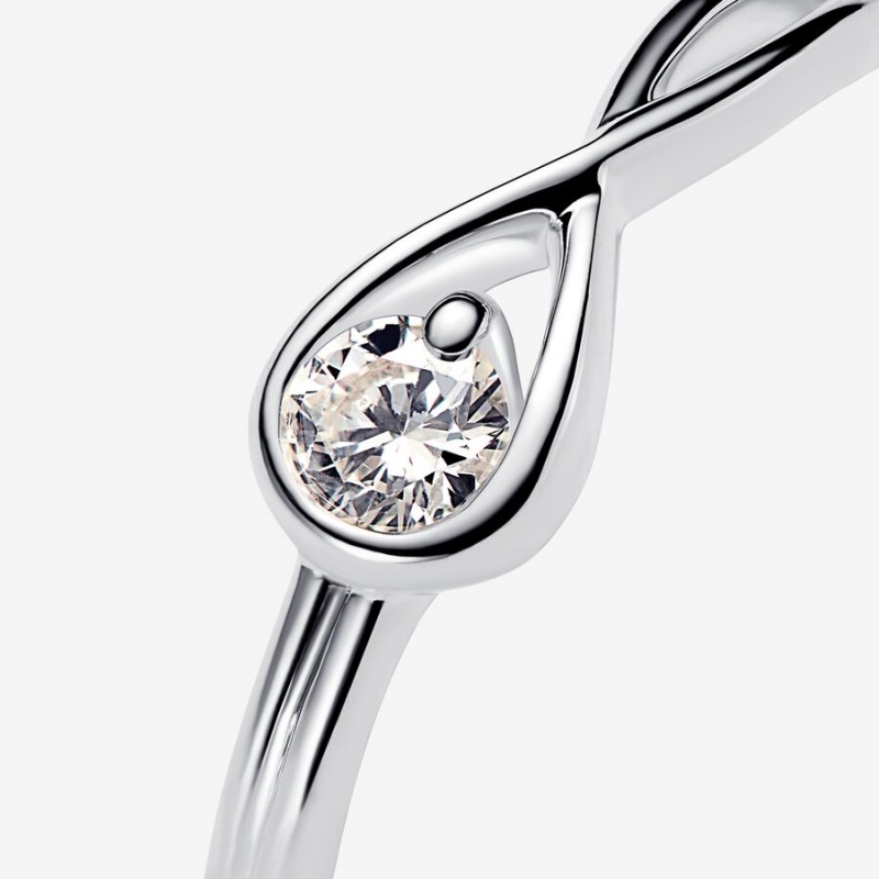 Sterling Silver Pandora Brilliance 0.15 ct tw Lab-Created Diamond Rings | 513-TBCZWG