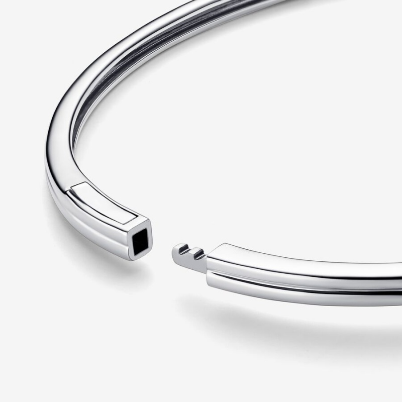 Sterling Silver Pandora Brilliance 0.15 ct tw Bangle Bracelets | 679-AEXLPV