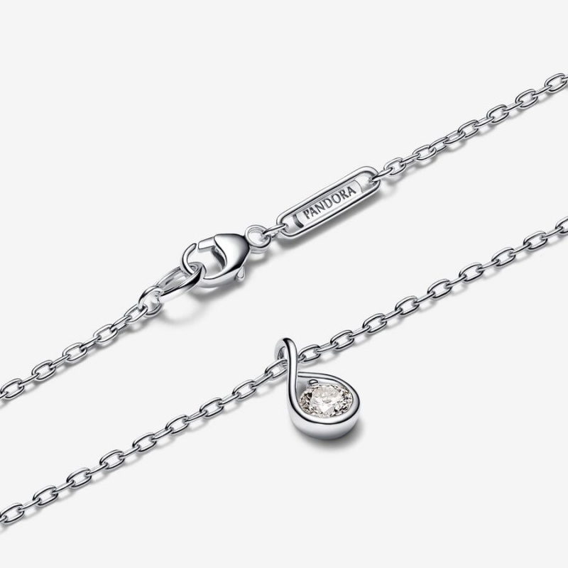 Sterling Silver Pandora Brilliance 0.25 ct tw Necklaces | 132-MVLAIO