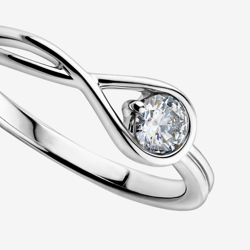 Sterling Silver Pandora Brilliance 0.25 ct tw Diamond Rings | 341-LYBJED