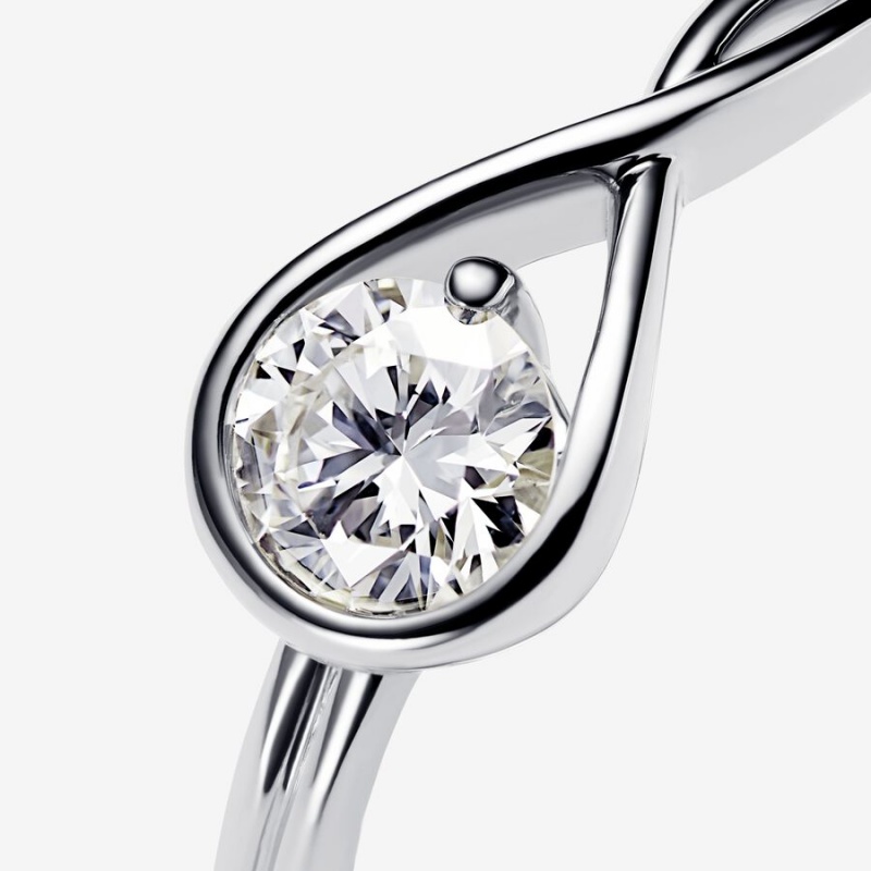 Sterling Silver Pandora Brilliance 0.50 ct tw Diamond Rings | 769-LCPNQG