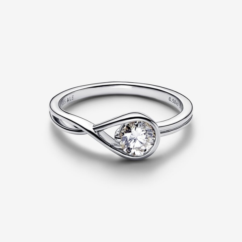 Sterling Silver Pandora Brilliance 0.50 ct tw Lab-Created Diamond Rings | 569-WYIUCO