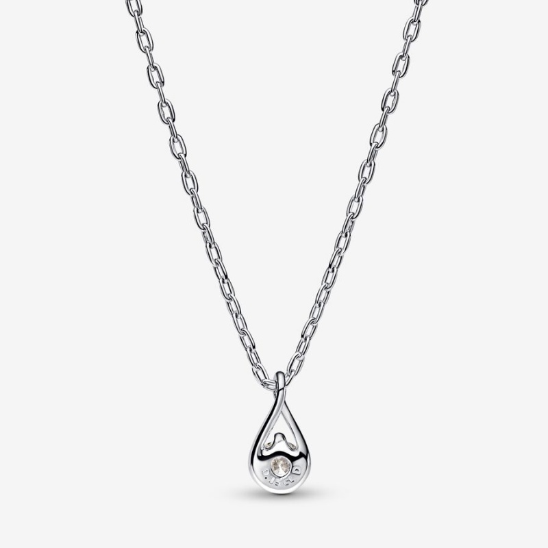 Sterling Silver Pandora Brilliance Lab-created 0.15 ct tw Diamond Chain Necklaces | 381-ZCOEAX