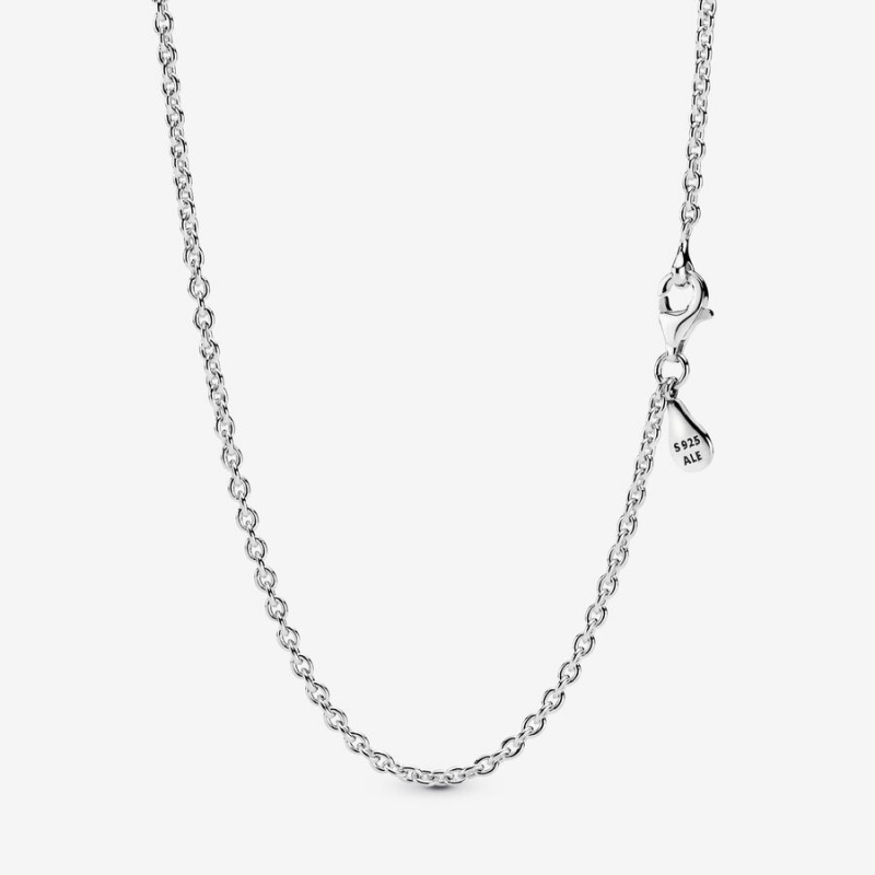 Sterling Silver Pandora Cable Chain Necklaces | 892-PXFLVA