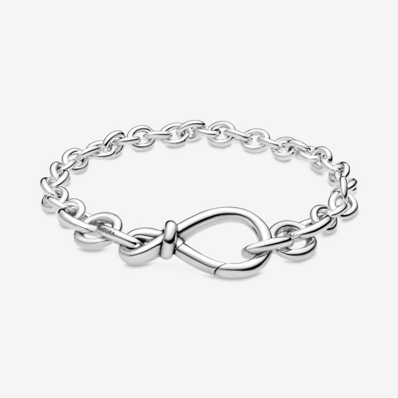 Sterling Silver Pandora Chunky Infinity Knot Non-charm Bracelets | 198-ARHYNW