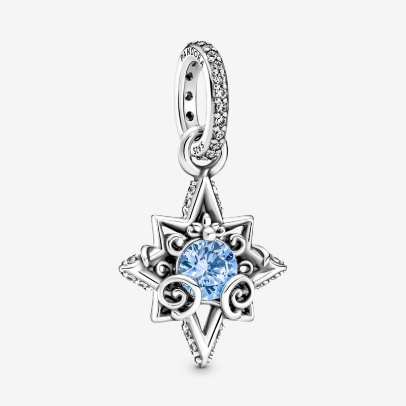Sterling Silver Pandora Cinderella Blue Star Pendants | 536-SDRZLX