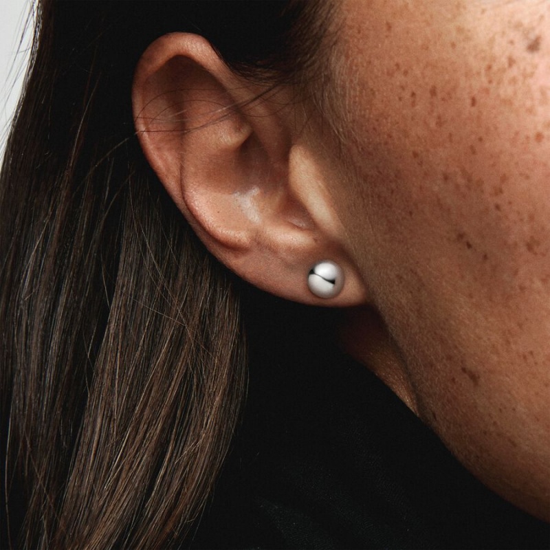 Sterling Silver Pandora Classic Beads Stud Earrings | 654-DMLSAK