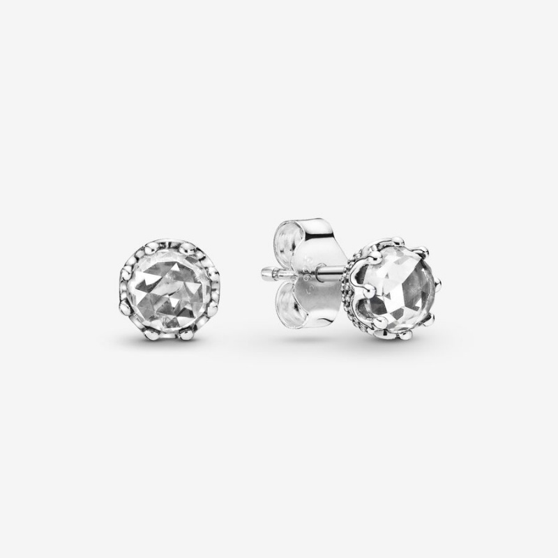 Sterling Silver Pandora Clear Sparkling Crowns Stud Earrings | 564-XSBTAD
