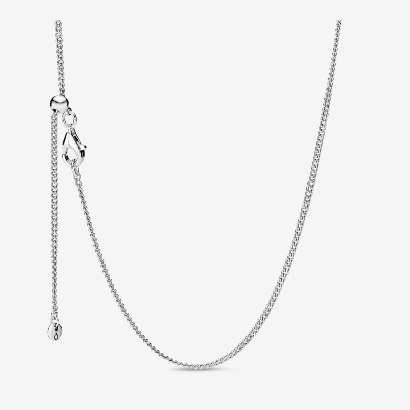 Sterling Silver Pandora Curb Chain Necklaces | 103-YEVJBI